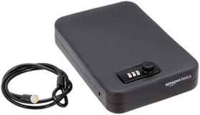 Capa de segurança Lock Box Safe Amazon Basics Portable XL preta