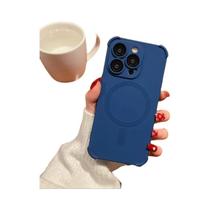 Capa De Silicone Antichoque Para iPhone 16 15 14 pro Max Com Proteção De Lente Para Carregamento Sem