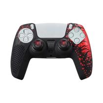 Capa De Silicone Antiderrapante Para Controle PS5 Com Adesivo Para Capa De Grip Do Thumb