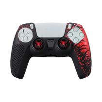 Capa De Silicone Antiderrapante Para Controle PS5 Com Adesivo Protetor Para Thumbstick