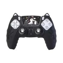 Capa De Silicone Antiderrapante Para Controle PS5 Com Grips Para Analógicos E Adesivo - Conjunto