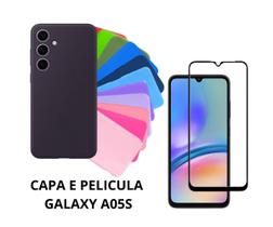 Capa De Silicone Aveludado Colorida E Pelicula 3D 9D Compativel A05S Proteção Celular Capinha Case