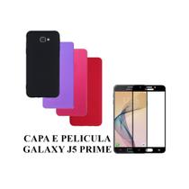 Capa De Silicone Aveludado Colorida E Pelicula 3D 9D Compativel J5 Prime Proteção Celular Capinha Case