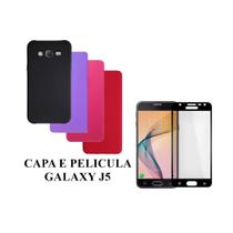 Capa De Silicone Aveludado Colorida E Pelicula 3D 9D Compativel J5 Proteção Celular Capinha Case