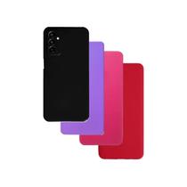 Capa De Silicone Aveludado Colorida E Pelicula 3D 9D Compativel M13 4G Proteção Celular Capinha Case