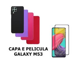 Capa De Silicone Aveludado Colorida E Pelicula 3D 9D Compativel M53 Proteção Celular Capinha Case