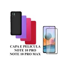 Capa De Silicone Aveludado Colorida E Pelicula 3D 9D Compativel Note 10 Pro Note 10 Pro Max Proteção Celular Capinha Cas