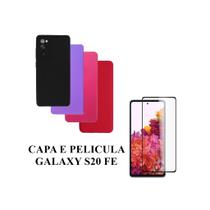 Capa De Silicone Aveludado Colorida E Pelicula 3D 9D Compativel S20 Fe Proteção Celular Capinha Case