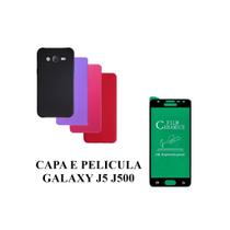 Capa De Silicone Aveludado Colorida E Pelicula Ceramica Flexivel Compativel J5 Proteção Celular Capinha Case