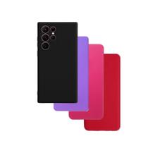 Capa De Silicone Aveludado Colorida e Transparente Compativel S22 Ultra Proteção Celular Capinha Case