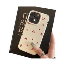 Capa De Silicone Cartoon Cherry Lichee Para iPhone 16 15 14 13 12 11 pro Max XS Max XR 14 15 16 plus