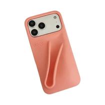 Capa De Silicone Cinza Para iPhone 17 16 12 13 14 15 11 pro Max plus Com Suporte Para Brilho Labial