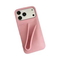 Capa De Silicone Cinza Para iPhone 17 16 12 13 14 15 11 pro Max plus Com Suporte Para Brilho Labial