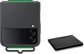Capa de Silicone com Alça para Samsung Galaxy Z Flip 4 - Preta