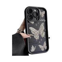 Capa de Silicone com Borboleta Dourada para iPhone 15/14/13/12/11 - Design Elegante