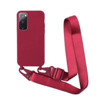 Capa de Silicone com Cordão para Samsung S24 Ultra, S23 FE, S22, S10, S9, S8 Plus e Note 20 Ultra