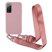 Capa de Silicone com Cordão para Samsung S24 Ultra, S23 FE, S22, S10, S9, S8 Plus e Note 20 Ultra