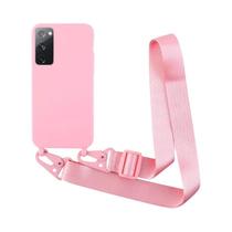 Capa de Silicone com Cordão para Samsung S24 Ultra, S23 FE, S22, S10, S9, S8 Plus e Note 20 Ultra