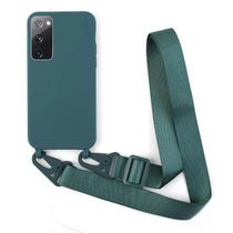 Capa de Silicone com Cordão para Samsung S24 Ultra, S23 FE, S22, S10, S9, S8 Plus e Note 20 Ultra