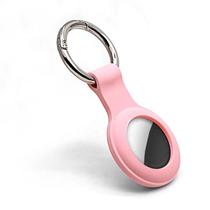 Capa de silicone com gancho para chaveiro Apple AirTag rosa