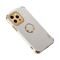 Capa De Silicone Com Revestimento De Couro De Crocodilo Para iPhone 16 pro Max 15 14 13 Mini 12 11