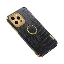 Capa De Silicone Com Revestimento De Couro De Crocodilo Para iPhone 16 pro Max 15 14 13 Mini 12 11