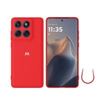 Capa De Silicone Com Toque De Pele Para Moto G77 67 57 17 Power G86 Edge 70 60 50 pro Com Alça De