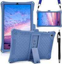 Capa de silicone compatível com Samsung Galaxy Tab S6 Lite versão 2020 (SM-P610/P615), Tab S6 Lite 10,4 polegadas capa protetora para crianças com caneta e alça para tablet, azul escuro