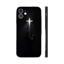 Capa De Silicone Cruz De Jesus Para iPhone 16 15 14 13 12 11 pro Max Design Suave E Sagrado