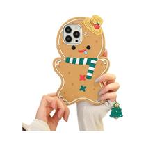 Capa De Silicone De Desenho Animado Homem Biscoito De Natal Para iPhone 17 16 15 14 13 12 pro Max
