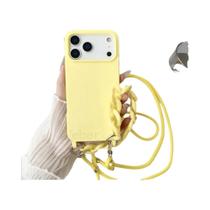 Capa De Silicone Fosca Com Alça Transversal Para iPhone 12 13 14 15 16 17 pro Max plus