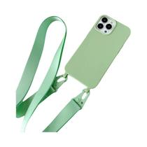 Capa De Silicone Fosca Com Alça Transversal Para iPhone 15 pro Max 14 13 12 11 XR XS X 7 8 Plus,