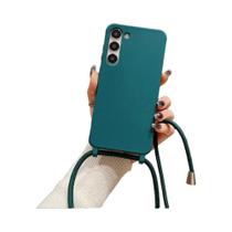 Capa De Silicone Fosca Com Alça Transversal Para Samsung S24 S23 Ultra S22 plus S21 S20 FE S11 S10
