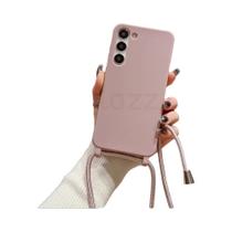 Capa De Silicone Fosco Com Alça Transversal Para Samsung S24 S23 Ultra S22 plus S21 S20 FE S11 S10