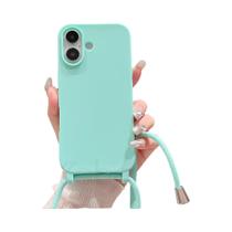 Capa de Silicone Fosco com Cordão para iPhone - À Prova de Choque