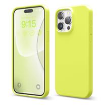 Capa de silicone líquido elago para iPhone 15 Pro Max amarela neon Capa de silicone líquido elago para iPhone 15 Pro Max amarela neon
