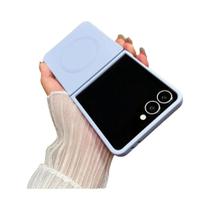 Capa De Silicone Líquido Magnético Macio Para Samsung Galaxy Z Flip 7 FE 6 5 4 3 5G Com Carregamento