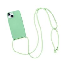Capa De Silicone Líquido Para iPhone Com Cordão Transversal E Alça, Capa Macia Para 16, 11, 12 Mini,
