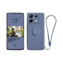Capa De Silicone Líquido Para Xiaomi Redmi Note 15 14 13 12 5G 4G Com Suporte De Anel Metálico E