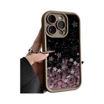 Capa De Silicone Macia Antichoque Com Gradiente De Flores De Cerejeira Para iPhone 17 pro 16 15 pro