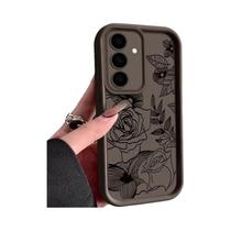 Capa De Silicone Macia Com Estampa De Flores Para Samsung Galaxy S25 Edge FE S24 S23 S22 Ultra A17