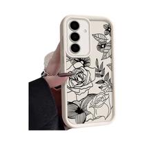 Capa De Silicone Macia Com Estampa Floral Para Samsung Galaxy S25 S26 S24 S23 S22 Ultra A57 A37 A17