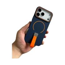 Capa De Silicone Magsafe Com Anel De Apoio E Bumper Antichoque Para iPhone 17 16 15 14 13 12 11 pro
