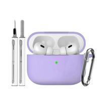 Capa De Silicone Para Apple AirPods pro 2 Capa De Fone De Ouvido Bluetooth Sem Fio Com Kit De