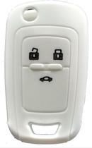 Capa de Silicone para Chave Canivete Chevrolet Branco.