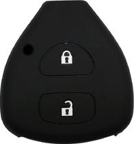 Capa De Silicone Para Chave Canivete Corolla Hilux Rav4 Etios 2 Botoes Preto