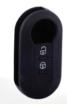 Capa de Silicone para Chave Canivete Fiat Redondo Preto.