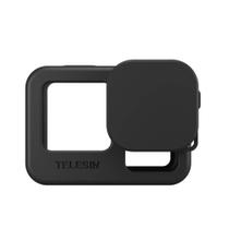 Capa de Silicone para GoPro Hero 13/12/11/10/9 Black + Tampa para Lente - Telesin Capa de Silicone para GoPro Hero 13/12/11/10/9 Black + Tampa para Lente - Telesin