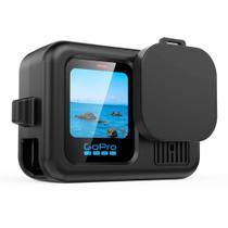 Capa de Silicone para GoPro Hero 13 Black + Tampa para Lente + Cordão Cor: Preto - FUNPro
