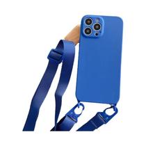 Capa de Silicone para iPhone com Cordão Crossbody - Modelos 15, 14, 13, 12 e 11 Pro Max